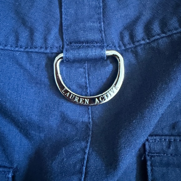 Y2K Lauren Active Ralph Lauren Blue Utility Capri Cargo Pants L-RL 04 Sz 10 - Picture 7 of 8